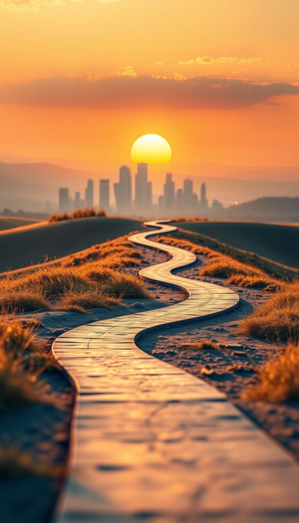 A timeline depicting the journey to wealth, with a focus on the milestones and pivotal moments. In the foreground, a winding path representing the ups and downs of financial growth, dotted with icons symbolizing key achievements and setbacks. The middle ground showcases a skyline of modern skyscrapers, reflecting the accumulation of wealth and success. In the background, a serene landscape with rolling hills and a golden sun, conveying a sense of prosperity and tranquility. The lighting is warm and inviting, with a cinematic depth of field and a hint of lens flare to create a visually compelling and aspirational scene. A timeline depicting the journey to wealth, with a focus on the milestones and pivotal moments. In the foreground, a winding path representing the ups and downs of financial growth, dotted with icons symbolizing key achievements and setbacks. The middle ground showcases a skyline of modern skyscrapers, reflecting the accumulation of wealth and success. In the background, a serene landscape with rolling hills and a golden sun, conveying a sense of prosperity and tranquility. The lighting is warm and inviting, with a cinematic depth of field and a hint of lens flare to create a visually compelling and aspirational scene.
