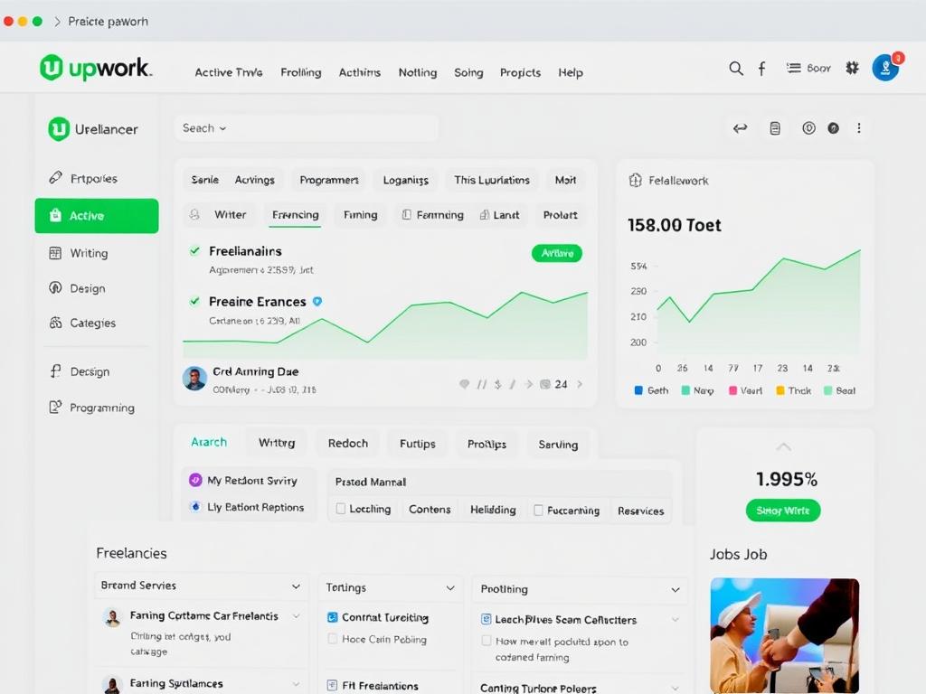 Freelancer working on multiple projects on Upwork platform to make money online