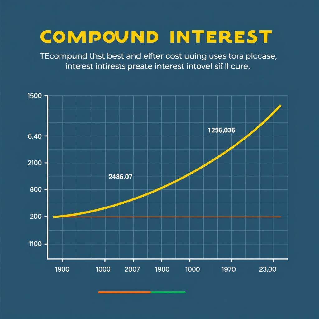 Graph showing exponential growth of money through compound interest Graph showing exponential growth of money through compound interest