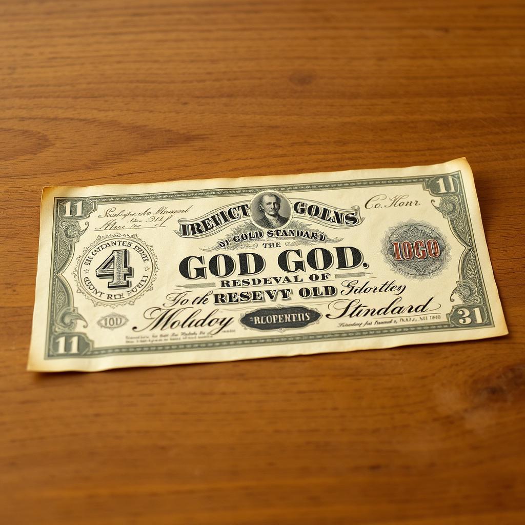 Paper certificate representing gold stored in a vault - representative money Paper certificate representing gold stored in a vault - representative money
