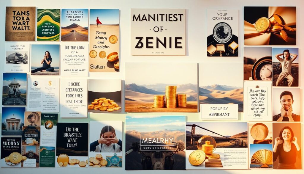A neatly organized vision board, capturing the essence of manifesting money in 3 days. The foreground features carefully curated images and affirmations related to wealth, abundance, and financial freedom, arranged in a visually appealing layout. The middle ground showcases symbols of prosperity, such as gold coins, stacks of cash, and shimmering gemstones, all bathed in warm, inviting lighting. The background depicts a serene, tranquil landscape, with rolling hills and a clear, blue sky, conveying a sense of calm and possibility. The overall composition exudes a sense of focus, intention, and the belief that financial abundance is within reach, perfectly aligned with the section's title and the article's subject matter. A neatly organized vision board, capturing the essence of manifesting money in 3 days. The foreground features carefully curated images and affirmations related to wealth, abundance, and financial freedom, arranged in a visually appealing layout. The middle ground showcases symbols of prosperity, such as gold coins, stacks of cash, and shimmering gemstones, all bathed in warm, inviting lighting. The background depicts a serene, tranquil landscape, with rolling hills and a clear, blue sky, conveying a sense of calm and possibility. The overall composition exudes a sense of focus, intention, and the belief that financial abundance is within reach, perfectly aligned with the section's title and the article's subject matter.