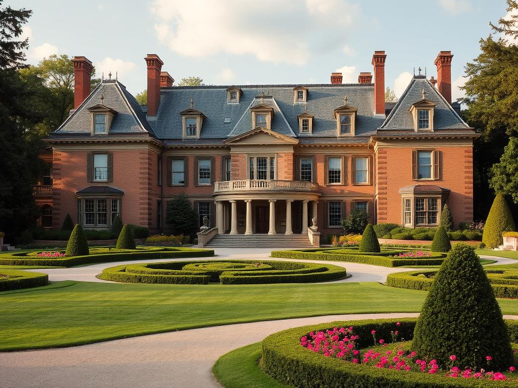 Du Pont family estate Winterthur with Georgian-style architecture and gardens