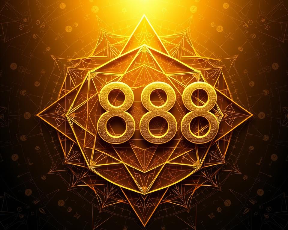 Numbers 8 and 888 with money symbols and abundance imagery