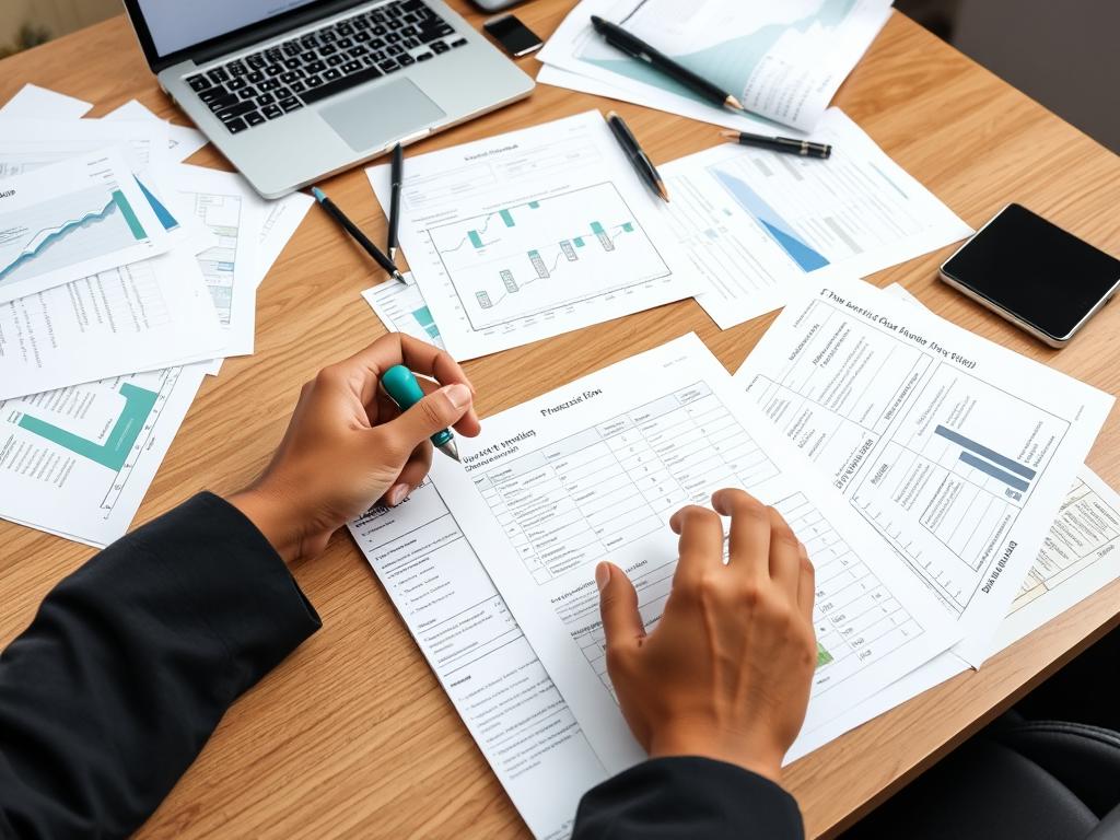 Person creating a financial plan to become rich with goals clearly mapped out